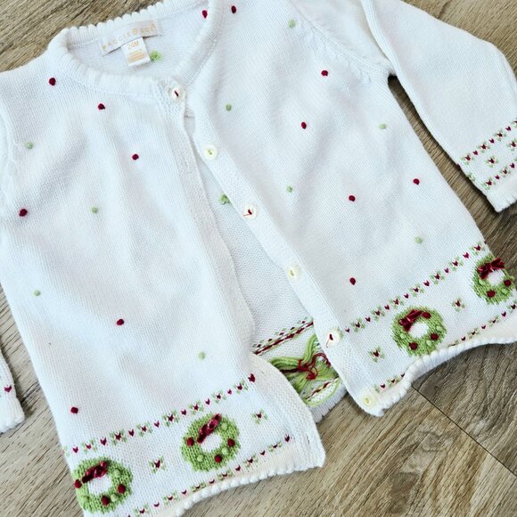 3 For 25 😍❤️Christmas Knit Button-Up Sweater – Maggie Zoe – Size 24 Months - Picture 2 of 7